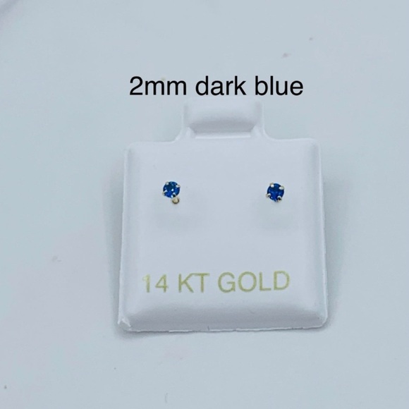 Real 14k Gold Earrings 2mm Tiny baby girl Screwback Women - aretes en oro